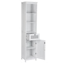 Artiss Bathroom Cabinet Storage 161cm White Rattan Tallboy Toilet Cupboard - RnR Galore