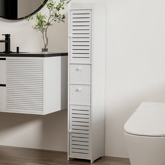 Artiss Bathroom Toilet Storage Cabinet Laundry Tallboy Cupboard Slim Corner - RnR Galore