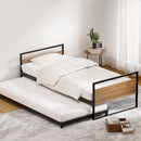 Artiss Bed Frame 2x Single Size Metal Trundle Daybed DEAN - RnR Galore
