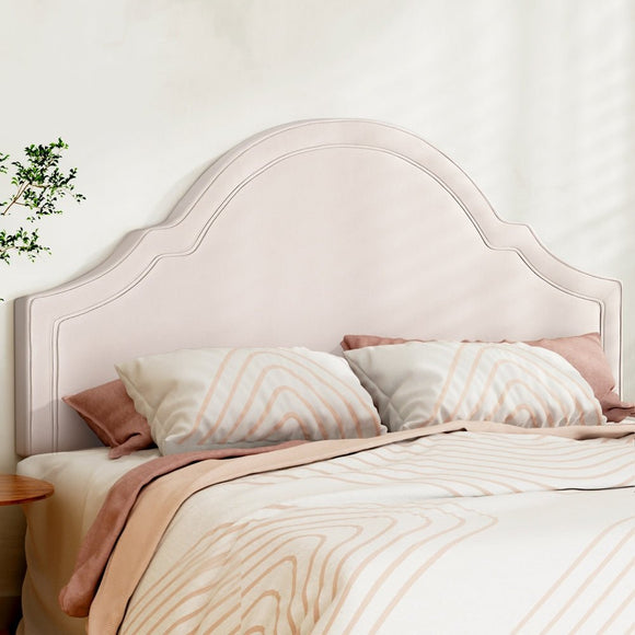 Artiss Bed Frame Bed Head Headboard King Velvet IRIS Beige - RnR Galore