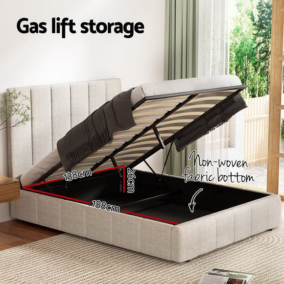 Artiss Bed Frame Double Size Beige TETTE - RnR Galore