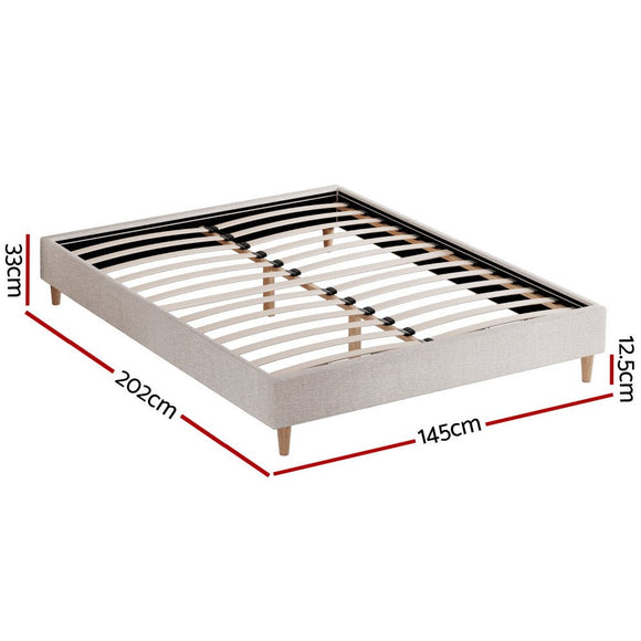 Artiss Bed Frame Double Size Beige ZORA - RnR Galore
