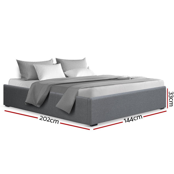 Artiss Bed Frame Double Size Gas Lift Base Grey TOKI - RnR Galore