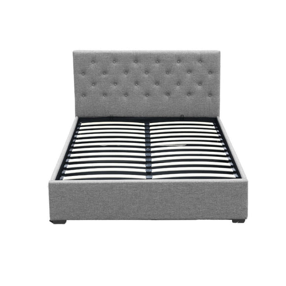 Artiss Bed Frame Double Size Gas Lift Grey VILA - RnR Galore
