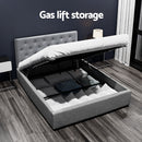 Artiss Bed Frame Double Size Gas Lift Grey VILA - RnR Galore