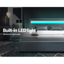 Artiss Bed Frame Double Size LED Gas Lift Grey COLE - RnR Galore