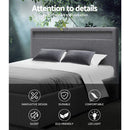 Artiss Bed Frame Double Size LED Gas Lift Grey COLE - RnR Galore