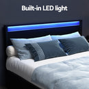 Artiss Bed Frame Double Size LED with 4 Drawers Black DUNN - RnR Galore