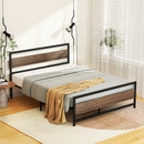 Artiss Bed Frame Double Size Metal Base Mattress Platform Foundation Black DREW - RnR Galore