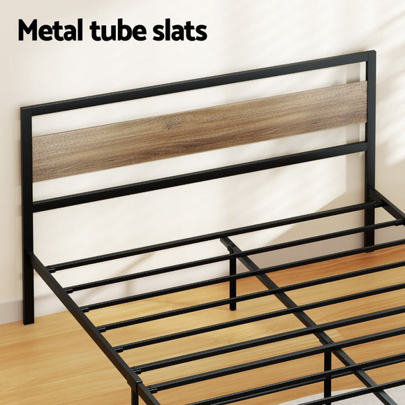 Artiss Bed Frame Double Size Metal Base Mattress Platform Foundation Black DREW - RnR Galore