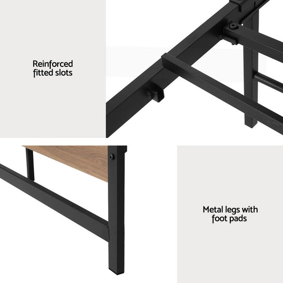 Artiss Bed Frame Double Size Metal Base Mattress Platform Foundation Black DREW - RnR Galore