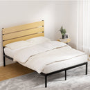 Artiss Bed Frame Double Size Metal Base Mattress Platform Foundation Black PAULA - RnR Galore
