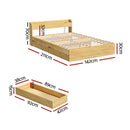 Artiss Bed Frame Double Size with Charging Ports and 2 Drawers AURA - RnR Galore