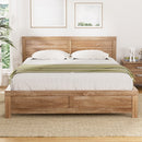 Artiss Bed Frame Double Size Wooden Acacia Wood OATMEAL - RnR Galore