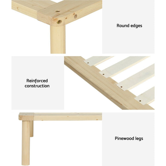 Artiss Bed Frame Double Size Wooden Base Mattress Platform Timber Pine AMBA - RnR Galore