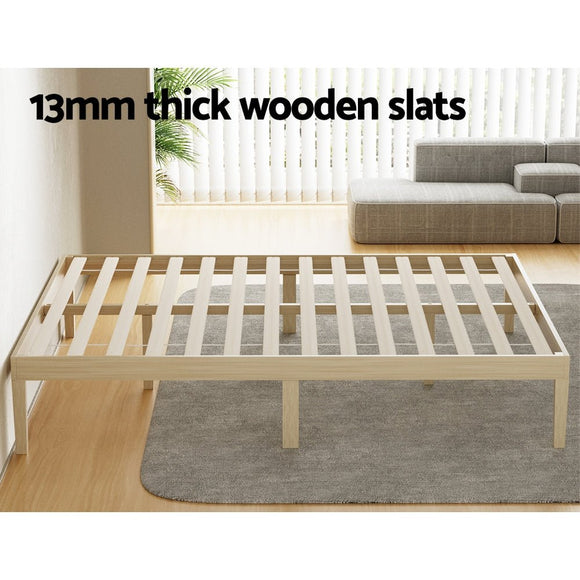 Artiss Bed Frame Double Size Wooden Base Mattress Platform Timber Pine BRUNO - RnR Galore