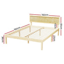 Artiss Bed Frame Double Size Wooden Base Mattress Platform Timber Pine YUMI - RnR Galore