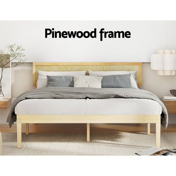 Artiss Bed Frame Double Size Wooden Base Mattress Platform Timber Pine YUMI - RnR Galore