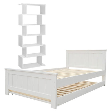 Artiss Bed Frame King Single and Bookshelf - RnR Galore