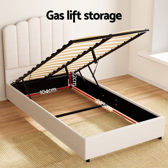 Artiss Bed Frame King Single Size Boucle FION - RnR Galore