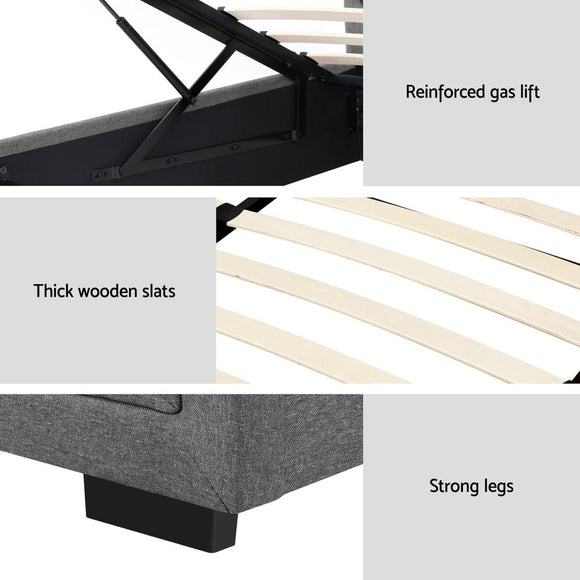 Artiss Bed Frame King Single Size Gas Lift Mattress Base with Storage Fabric - RnR Galore