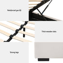 Artiss Bed Frame King Size Gas Lift Beige VILA - RnR Galore
