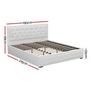 Artiss Bed Frame King Size Gas Lift White TIYO - RnR Galore
