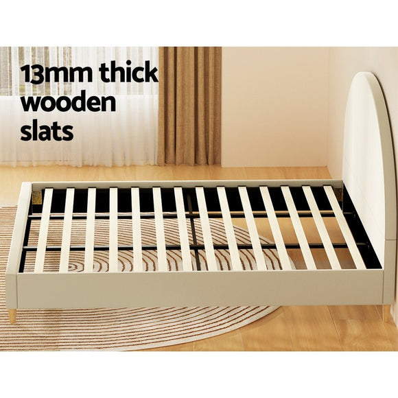 Artiss Bed Frame King Size Velvet Cream ELLA - RnR Galore