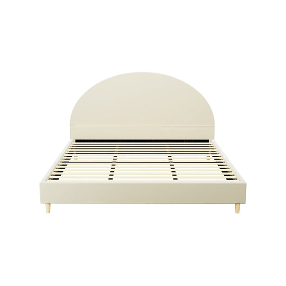 Artiss Bed Frame King Size Velvet Cream ELLA - RnR Galore