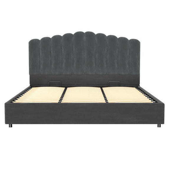 Artiss Bed Frame King Size Velvet Grey FION - RnR Galore
