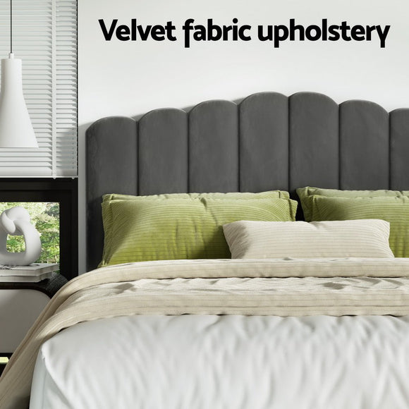 Artiss Bed Frame King Size Velvet Grey FION - RnR Galore