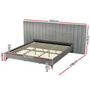 Artiss Bed Frame King Size Velvet Grey LOTT - RnR Galore