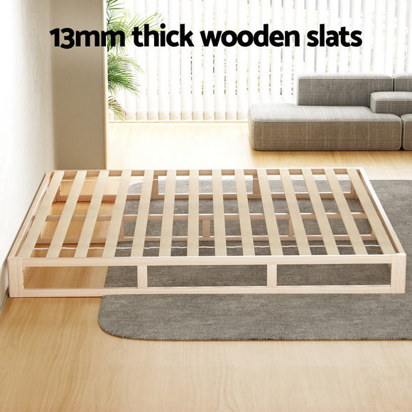 Artiss Bed Frame King Size Wooden Base Mattress Platform Timber Pine KALAM - RnR Galore