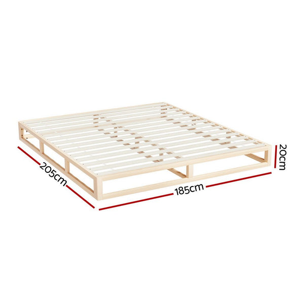 Artiss Bed Frame King Size Wooden Base Mattress Platform Timber Pine KALAM - RnR Galore