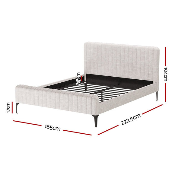 Artiss Bed Frame Queen Size Beige AMMY - RnR Galore