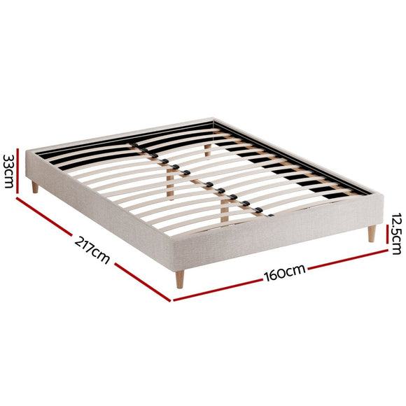 Artiss Bed Frame Queen Size Beige ZORA - RnR Galore