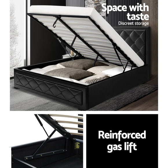 Artiss Bed Frame Queen Size Gas Lift Black TIYO - RnR Galore