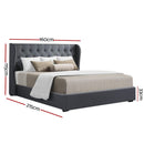 Artiss Bed Frame Queen Size Gas Lift Charcoal ISSA - RnR Galore