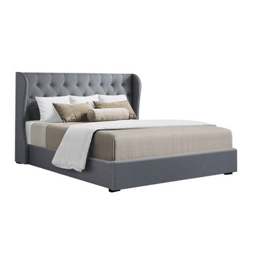 Artiss Bed Frame Queen Size Gas Lift Grey ISSA - RnR Galore