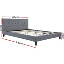 Artiss Bed Frame Queen Size Grey VANKE - RnR Galore