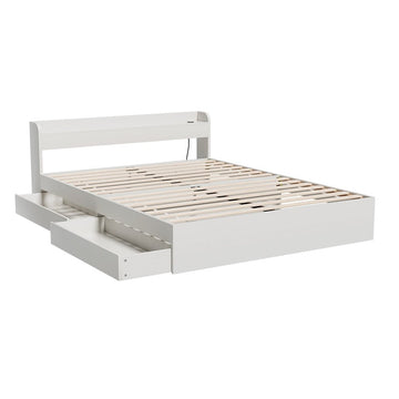 Artiss Bed Frame Queen Size Mattress Base wtih Charging Ports 2 Storage Drawers - RnR Galore