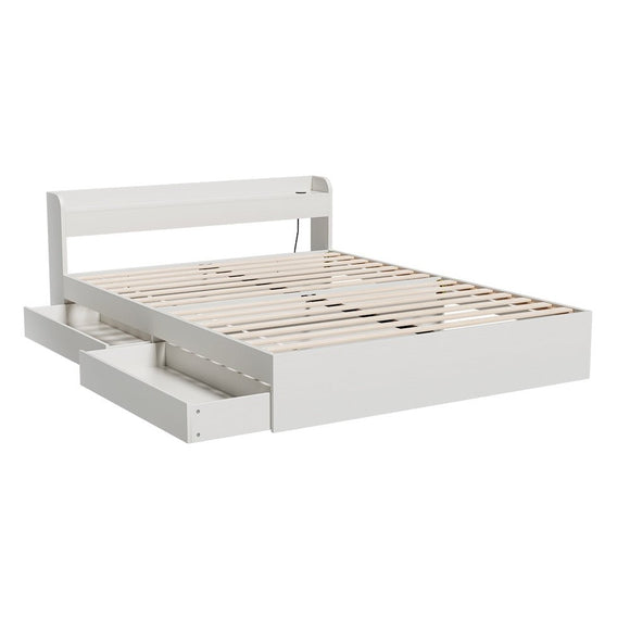 Artiss Bed Frame Queen Size Mattress Base wtih Charging Ports 2 Storage Drawers - RnR Galore