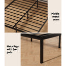 Artiss Bed Frame Queen Size Metal Base Mattress Platform Foundation Black PAULA - RnR Galore