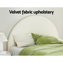 Artiss Bed Frame Queen Size Velvet Cream ELLA - RnR Galore