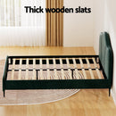 Artiss Bed Frame Queen Size Velvet Dark Green OLAN - RnR Galore