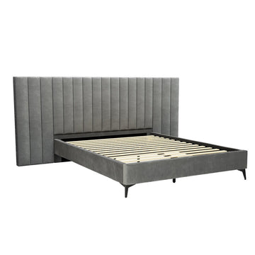 Artiss Bed Frame Queen Size Velvet Grey LOTT - RnR Galore