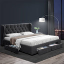 Artiss Bed Frame Queen Size with 4 Drawers Charcoal MILA - RnR Galore