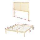 Artiss Bed Frame Queen Size with Rattan Headboard Wooden Bed Base BRUNO - RnR Galore