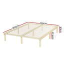 Artiss Bed Frame Queen Size Wooden Base Mattress Platform Timber Pine AMBA - RnR Galore