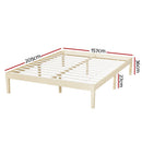 Artiss Bed Frame Queen Size Wooden Base Mattress Platform Timber Pine BRUNO - RnR Galore